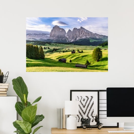 地震予言者アルム |ドロマイト・アルプス（イタリア） ポスター (ホームオフィス)