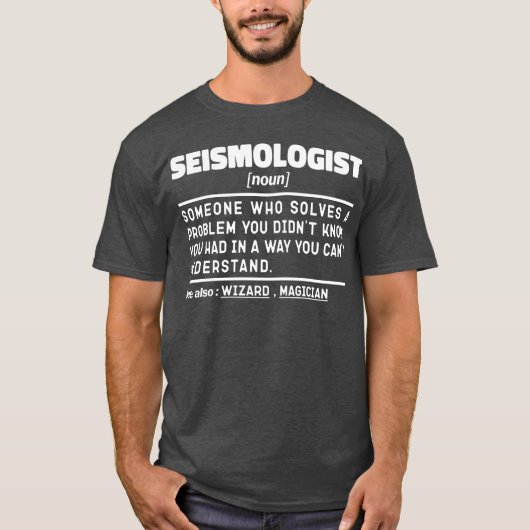 地震学者名詞地球科学者地震学分析官 Tシャツ (正面)