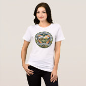 地震救援と復興の女性用Tシャツ トライブレンドTシャツ (正面全面)