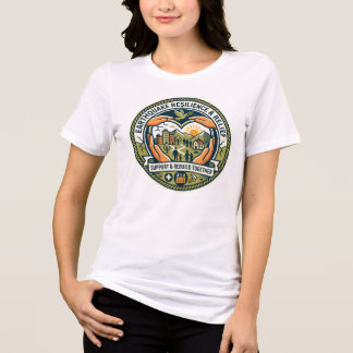 地震救援と復興の女性用Tシャツ トライブレンドTシャツ