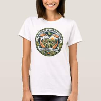地震救援と復興の女性用Tシャツ Tシャツ