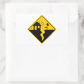 地震警告の商品と衣類 長方形シール (バッグ)