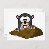 地面から飛び出す可愛らしい漫画 ポストカード (正面/裏面)