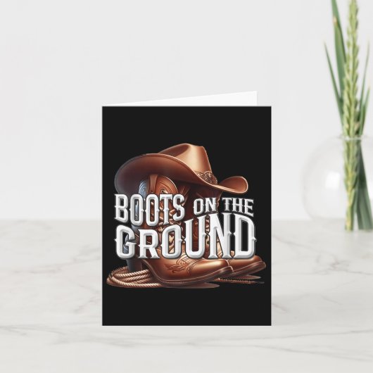 地面にブーツ,女性のカーボーイリーナンス,ブーツカウボ カード (正面)