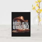 地面にブーツ,女性のカーボーイリーナンス,ブーツカウボ カード (黄色い花)