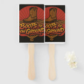 地面にブーツ – 西Vibeハンドファン ハンドファン (正面&裏面)