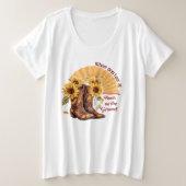 地面にブーツ – Demファンのat-Sunflower プラスサイズTシャツ (デザイン正面)