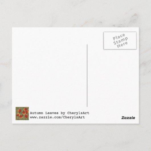 地面に散る抽象的な秋のイロハカエルの葉のポストカード ポストカード (裏面)