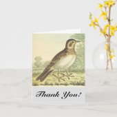 地面に立つ鳥「ありがとう！」 カード (黄色い花)