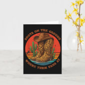 地面のグラフィックのブーツでファンがいる場所 カード (黄色い花)