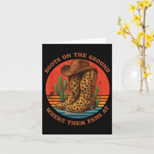 地面のグラフィックのブーツでファンがいる場所 カード (黄色い花)