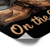 地面のブーツ女性のカーボーイライン踊る女性の男性K ポスター (角)