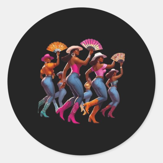 地面のブーツ,踊り女性のカーボーイ,ブーツカウボーイ ラウンドシール (正面)