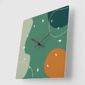 地音のオーガニック形状 スクエア壁時計 (傾斜)