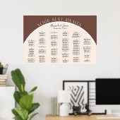 地音アーチモダンルバーガンディ座席表 ポスター (ホームオフィス)