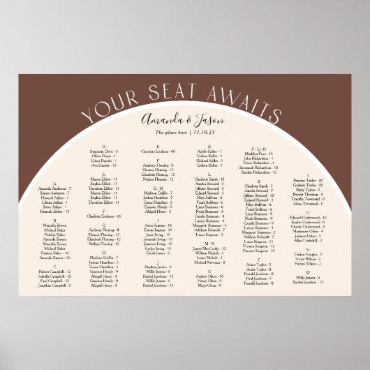 地音アーチモダンルバーガンディ座席表 ポスター (正面)