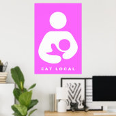 地食べ域/授乳/看護アイコン ポスター (ホームオフィス)