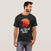 地食べ方食ボウンレトロ狩り鹿ハンター Tシャツ (正面フル)