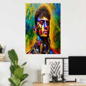 均一に固体のポートレート | AIアートポスター ポスター (ホームオフィス)