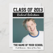 均一数を用いる野球選手の卒業 招待状 (裏面)