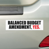 均衡予算修正 バンパーステッカー (車上)