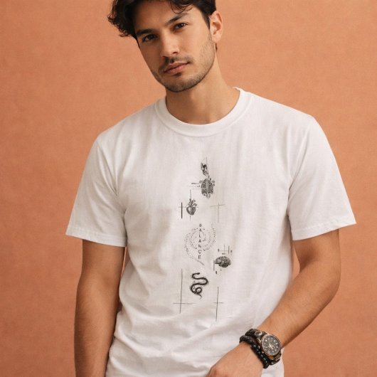 均衡:縦書きワードデザイン Tシャツ