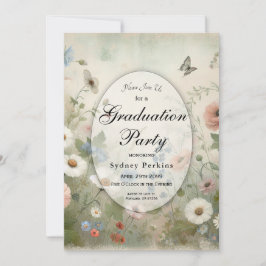 坊ほ開花ヴィンテージ花咲き卒業パーティー 招待状