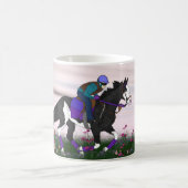坊主顔のペイントホース騎手 ウエスタン馬術アート コーヒーマグカップ (中央)