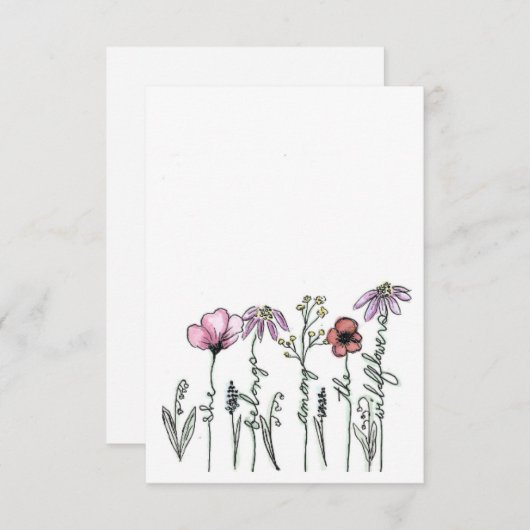 坊保山花のスケッチ挨拶カード ノートカード (正面/裏面)