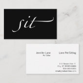 坐らせて下さい: 付き添い、ベビーシッターをかわいがって下さい 名刺 (正面/裏面)