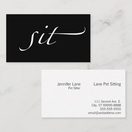 坐らせて下さい: 付き添い、ベビーシッターをかわいがって下さい 名刺 (正面/裏面)