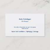 坑夫によって埋め戻される浄化槽 名刺 (裏面)