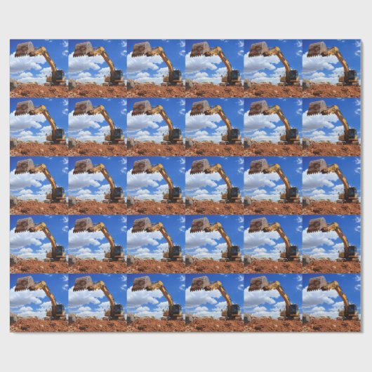 坑夫のトラクターの写真 ラッピングペーパー (フラット)