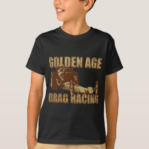 坑夫のdragsterを競争させる黄金時代のドラッグ tシャツ