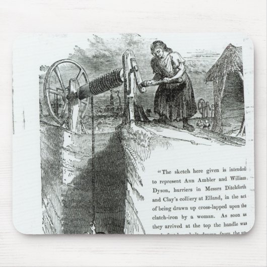 坑道の上で傷つけられている男の子および女の子 マウスパッド (正面)