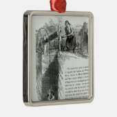 坑道の上で傷つけられている男の子および女の子 メタルオーナメント (右)