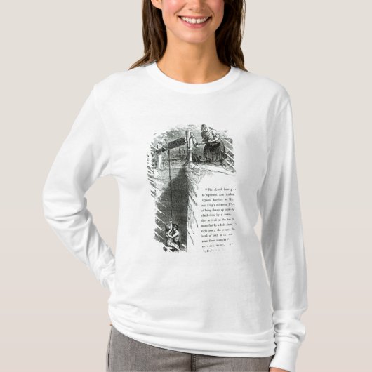 坑道の上で傷つけられている男の子および女の子 Tシャツ (正面)