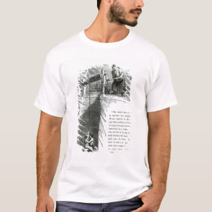 坑道の上で傷つけられている男の子および女の子 Tシャツ
