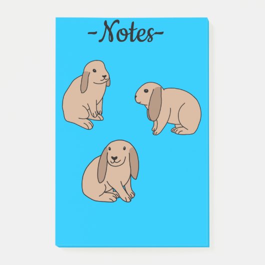 垂れた耳がかわいいウサギ ポストイット (正面)