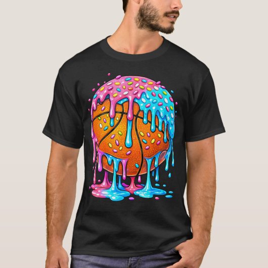 垂れるアイスクリーム バスケットボール Tシャツ (正面)