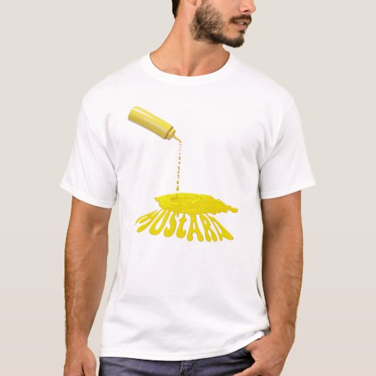 垂れるイエローマスタードボトル Tシャツ (正面)