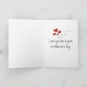 垂れ下がりハート付きバレンタインキャット カード (内部)