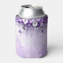 垂れ下がるパールの紫の花の缶クーラー