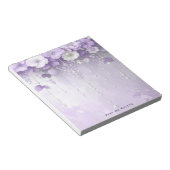 垂れ下がるパールの紫の花ノート ノートパッド (アングル)