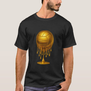 垂れ流しゴールド ドリップ バレーボール ゲームデー プレーヤー コーチ Tシャツ
