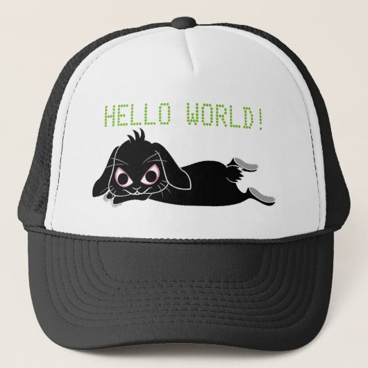 垂れ耳黒兎 キャップ (正面)