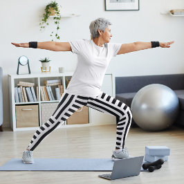 垂直および水平ストライプ方向 レギンス