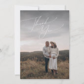 垂直お洒落写真立ち上げシャワー サンキューカード (裏面)