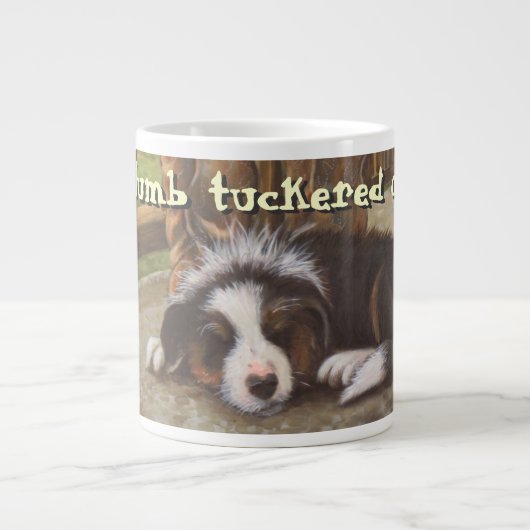 垂直なTuckeredは襲います ジャンボコーヒーマグカップ (正面)