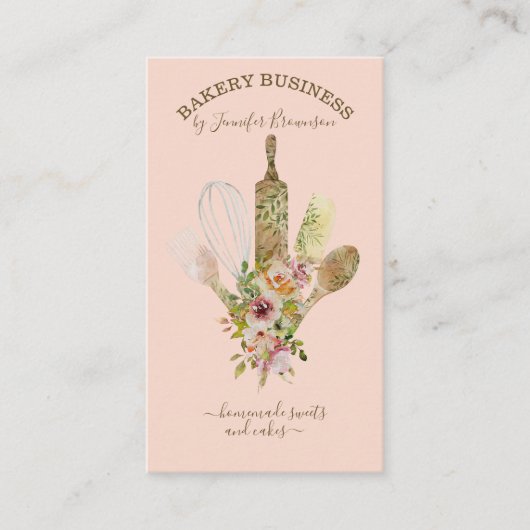 垂直のかわいい調理器具ケータリングクッキングシェフ 名刺 (正面)